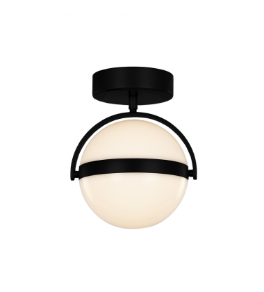 FM301001MB-UNV-Globo 7-in Matte Black LED Flush Mount