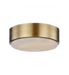FM325108VBAR-5CCT-Blanco 8-in Vintage Brass/Alabaster LED Flush Mount  FM325108VBAR-5CCT-Blanco 8-in Vintage Brass/Alabaster LED Flush Mount