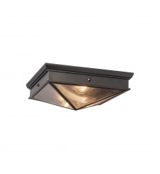  FM332615UBCR-Cairo 15-in Ribbed Glass/Urban Bronze 2 Lights Flush Mount