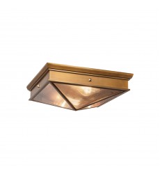  FM332615VBCR-Cairo 15-in Ribbed Glass/Vintage Brass 2 Lights Flush Mount