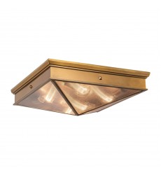  FM332919VBCR-Cairo 19-in Ribbed Glass/Vintage Brass 4 Lights Flush Mount