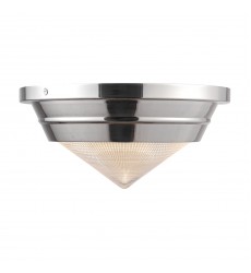  FM348010PNPG-Willard 10-in Polished Nickel/Prismatic Glass 1 Light Flush Mount