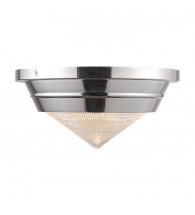  FM348010PNPG-Willard 10-in Polished Nickel/Prismatic Glass 1 Light Flush Mount
