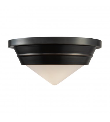  FM348010UBOP-Willard 10-in Urban Bronze/Opal Matte Glass 1 Light Flush Mount