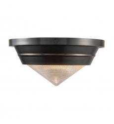  FM348010UBPG-Willard 10-in Urban Bronze/Prismatic Glass 1 Light Flush Mount