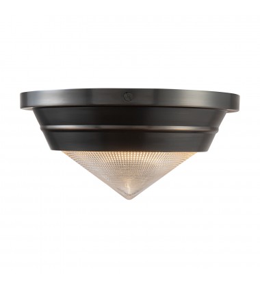  FM348010UBPG-Willard 10-in Urban Bronze/Prismatic Glass 1 Light Flush Mount