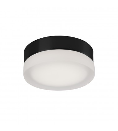  FM3506-BK-Bedford 6-in Black/Frosted LED Flush Mount