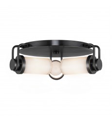  FM355317UBGO-Wynwood 17-in Urban Bronze/Glossy Opal 3 Lights Flush Mount