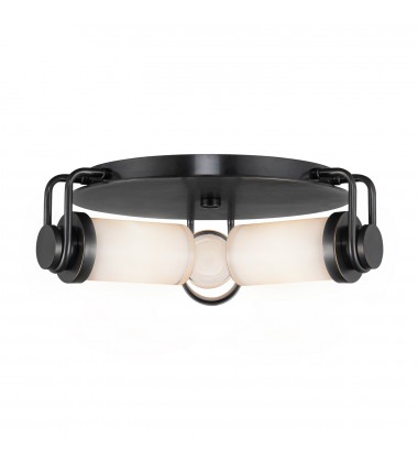  FM355317UBGO-Wynwood 17-in Urban Bronze/Glossy Opal 3 Lights Flush Mount