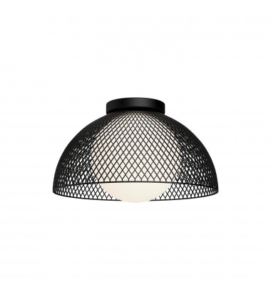  FM402513MBOP-Haven 12-in Matte Black/Opal Matte Glass 1 Light Flush Mount