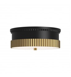 FM416114MBBG-Rue 14-in Matte Black/Brushed Gold 3 Lights Flush Mount  FM416114MBBG-Rue 14-in Matte Black/Brushed Gold 3 Lights Flush Mount