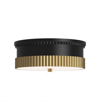 FM416114MBBG-Rue 14-in Matte Black/Brushed Gold 3 Lights Flush Mount  FM416114MBBG-Rue 14-in Matte Black/Brushed Gold 3 Lights Flush Mount