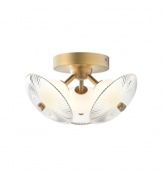 FM417604BGCR-UNV-Hera 12-in Brushed Gold/Clear Ribbed Glass LED Flush Mount FM417604BGCR-UNV-Hera 12-in Brushed Gold/Clear Ribbed Glass LED Flush Mount