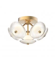 FM417606BGCR-UNV-Hera 16-in Brushed Gold/Clear Ribbed Glass LED Flush Mount FM417606BGCR-UNV-Hera 16-in Brushed Gold/Clear Ribbed Glass LED Flush Mount