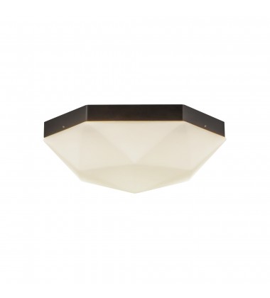 FM424512MBOP-Krysta 12-in Matte Black/Opal Glass 2 Lights Flush Mount  FM424512MBOP-Krysta 12-in Matte Black/Opal Glass 2 Lights Flush Mount