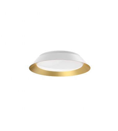  FM43414-WH/GD-Jasper 14-in White/Gold LED Flush Mount