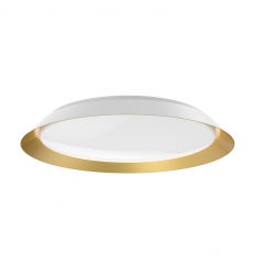 FM43423-WH/GD-5CCT-Jasper 23-in White/Gold LED Flush Mount