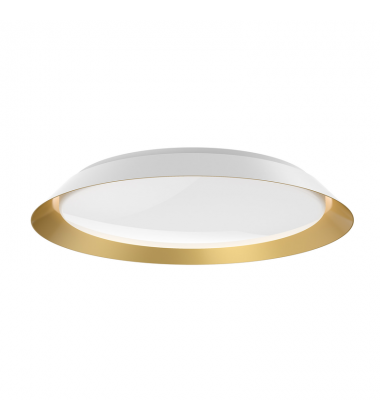 FM43423-WH/GD-5CCT-Jasper 23-in White/Gold LED Flush Mount