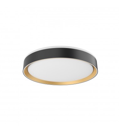  FM43916-BK/GD-5CCT-Essex 16-in Black/Gold LED Flush Mount
