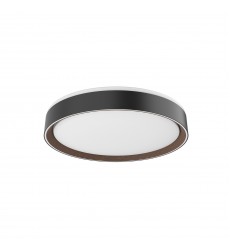  FM43916-BK/WT-Essex 16-in Black/Walnut LED Flush Mount