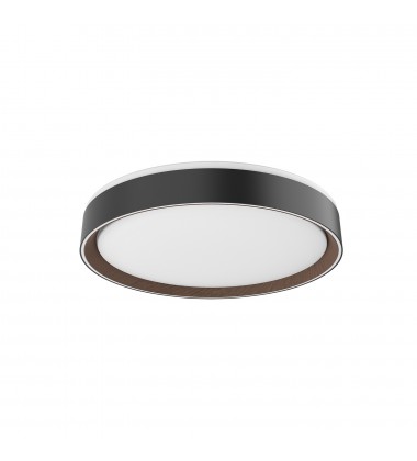  FM43916-BK/WT-Essex 16-in Black/Walnut LED Flush Mount