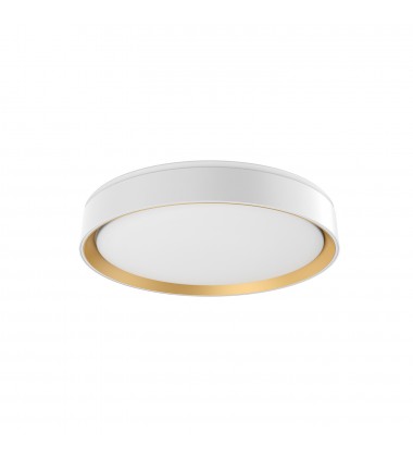  FM43916-WH/GD-5CCT-Essex 16-in White/Gold LED Flush Mount