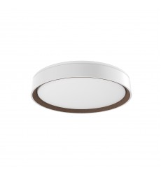  FM43916-WH/WT-Essex 16-in White/Walnut LED Flush Mount