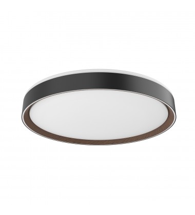  FM43920-BK/WT-5CCT-Essex 20-in Black/Walnut LED Flush Mount