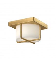  FM45907-BG/OP-Regalo 7-in Brushed Gold/Opal Glass LED Flush Mount