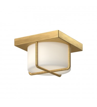  FM45907-BG/OP-Regalo 7-in Brushed Gold/Opal Glass LED Flush Mount
