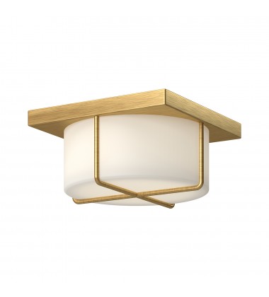  FM45910-BG/OP-Regalo 10-in Brushed Gold/Opal Glass LED Flush Mount