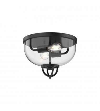 FM461102MB-Lancaster 13-in Matte Black 2 Lights Flush Mount FM461102MB-Lancaster 13-in Matte Black 2 Lights Flush Mount
