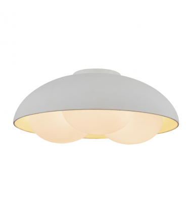 FM495316AWOP-Robyn 16-in Antique White/Opal Glass Socket Flush Mount