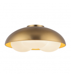 FM495316BGOP-Robyn 16-in Brushed Gold/Opal Glass Socket Flush Mount FM495316BGOP-Robyn 16-in Brushed Gold/Opal Glass Socket Flush Mount