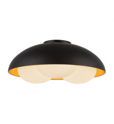 FM495316MBOP-Robyn 16-in Matte Black/Opal Glass Socket Flush Mount FM495316MBOP-Robyn 16-in Matte Black/Opal Glass Socket Flush Mount
