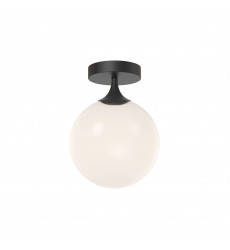  FM505108MBOP-Nouveau 8-in Matte Black/Opal Matte Glass 1 Light Flush Mount