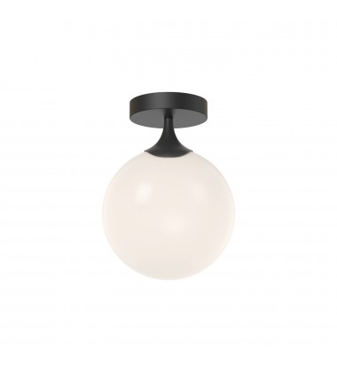  FM505108MBOP-Nouveau 8-in Matte Black/Opal Matte Glass 1 Light Flush Mount