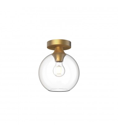  FM506108AGCL-Castilla 8-in Aged Gold/Clear Glass 1 Light Flush Mount