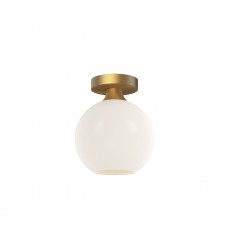  FM506108AGOP-Castilla 8-in Aged Gold/Opal Matte Glass 1 Light Flush Mount