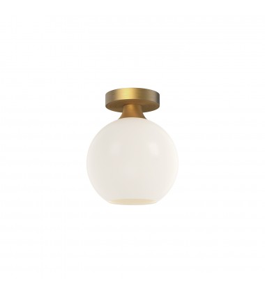  FM506108AGOP-Castilla 8-in Aged Gold/Opal Matte Glass 1 Light Flush Mount