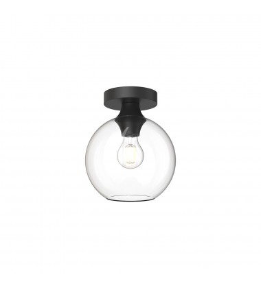  FM506108MBCL-Castilla 8-in Clear Glass/Matte Black 1 Light Flush Mount