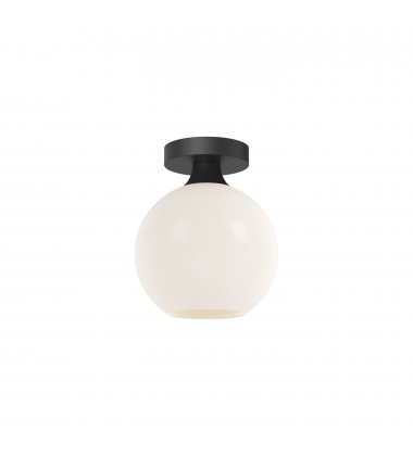  FM506108MBOP-Castilla 8-in Matte Black/Opal Matte Glass 1 Light Flush Mount