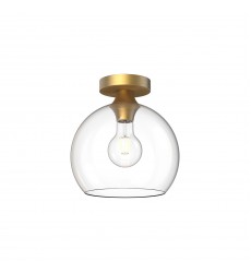  FM506210AGCL-Castilla 10-in Aged Gold/Clear Glass 1 Light Flush Mount