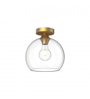  FM506210AGCL-Castilla 10-in Aged Gold/Clear Glass 1 Light Flush Mount