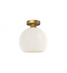  FM506210AGOP-Castilla 10-in Aged Gold/Opal Matte Glass 1 Light Flush Mount