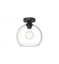  FM506210MBCL-Castilla 10-in Clear Glass/Matte Black 1 Light Flush Mount