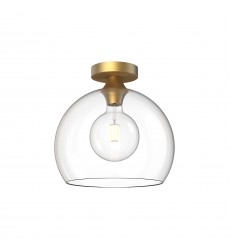  FM506312AGCL-Castilla 12-in Aged Gold/Clear Glass 1 Light Flush Mount