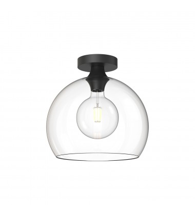 FM506312MBCL-Castilla 12-in Clear Glass/Matte Black 1 Light Flush Mount