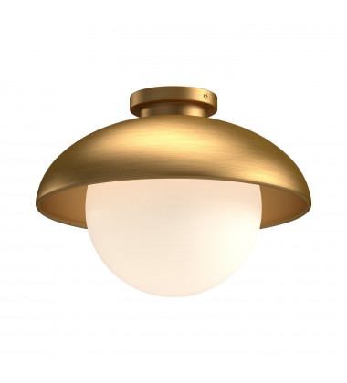  FM522012AGOP-Rubio 12-in Aged Gold/Opal Matte Glass 1 Light Flush Mount