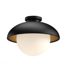 FM522012MBOP-Rubio 11-in Matte Black/Opal Matte Glass 1 Light Flush Mount FM522012MBOP-Rubio 11-in Matte Black/Opal Matte Glass 1 Light Flush Mount